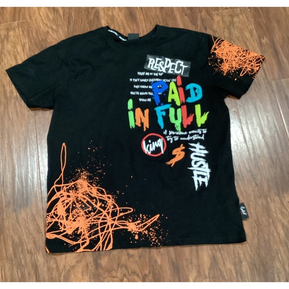 Switch Remarkable XL Men Black Shirt Mutil Colors w/ Paint Splattered Graphics